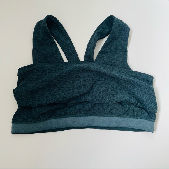 Quince Ultra Soft V Neck Cropped Tank Size Heather Green Work Out Athletic - Picture 7 of 9